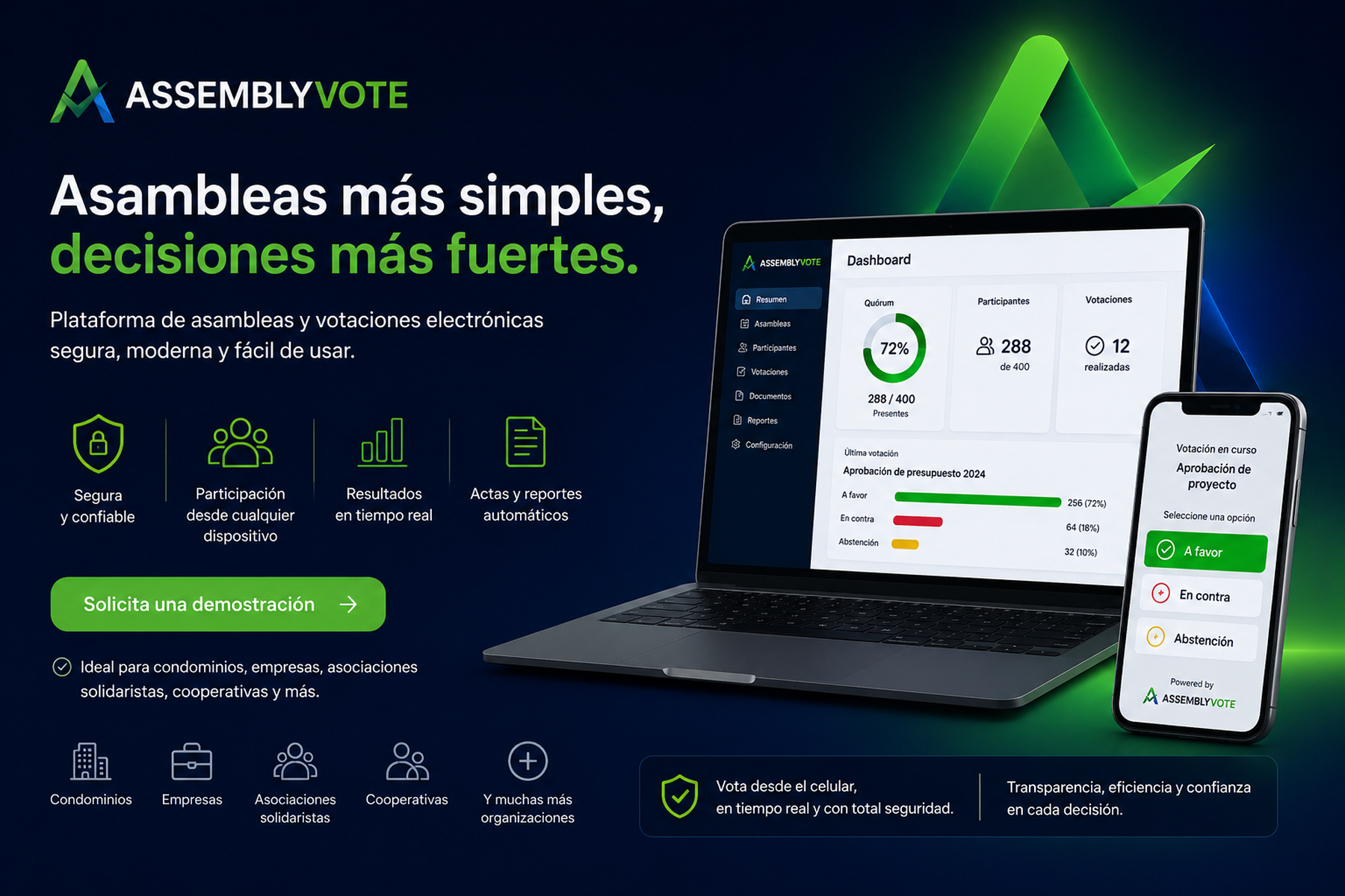 Plataforma de votaciones electrónicas para asambleas | AssemblyVote