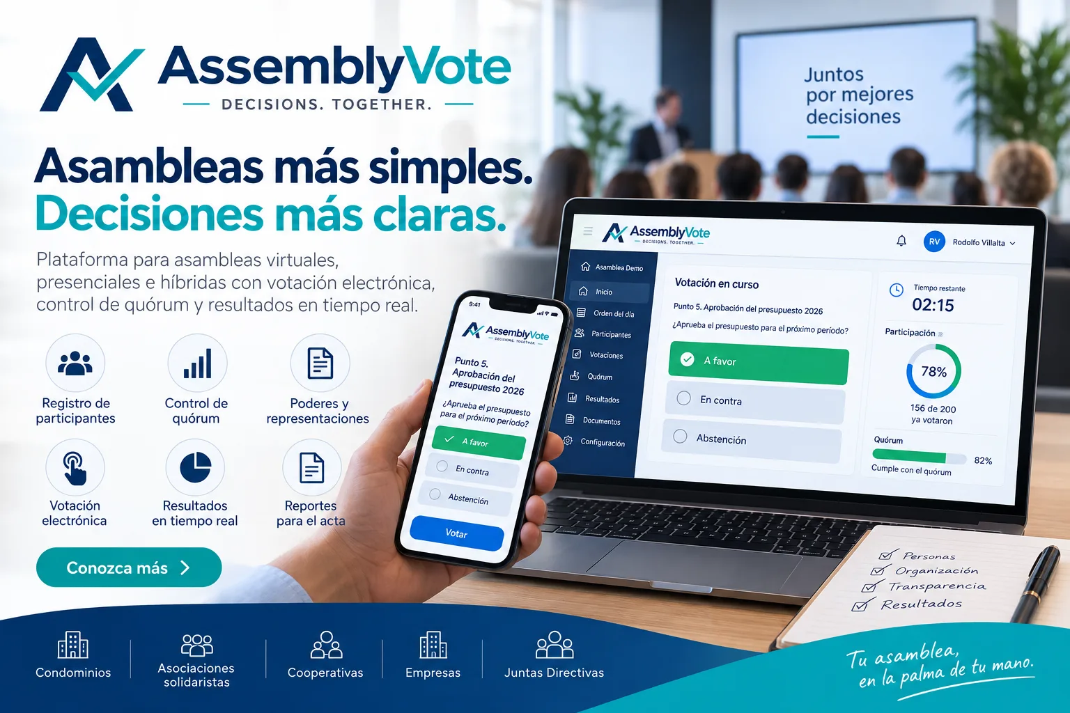 Software para asambleas y votación electrónica: guía completa para organizar asambleas virtuales, presenciales e híbridas