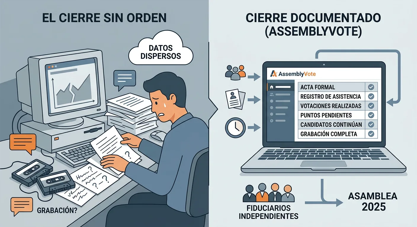 UDF IV: una asamblea sin quórum que no se volvió a convocar y la importancia de documentar el cierre